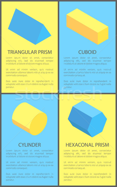 Triangular and Pentagonal Prisms Cylinder Figure Stock photo © robuart