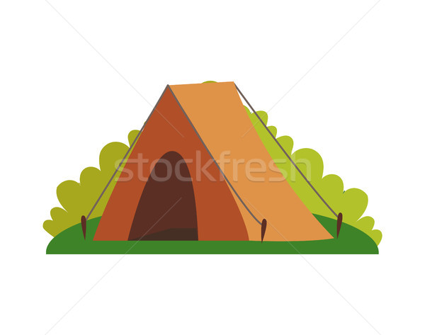 Namiot zieleń charakter brązowy kolor kemping Zdjęcia stock © robuart