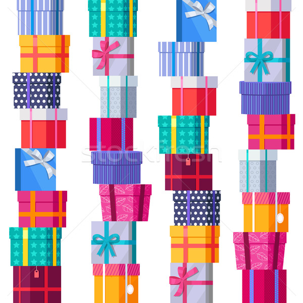 Seamless Pattern Gift Boxes. Stock photo © robuart