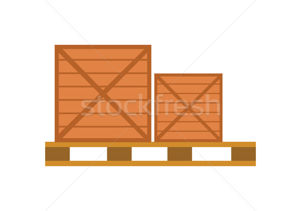 Worldwide Warehouse Deliver. Pallet with boxes Stock photo © robuart