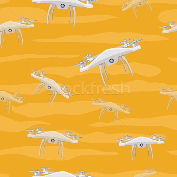 Flying Drones Seamless Pattern Vector Illustration Stock photo © robuart