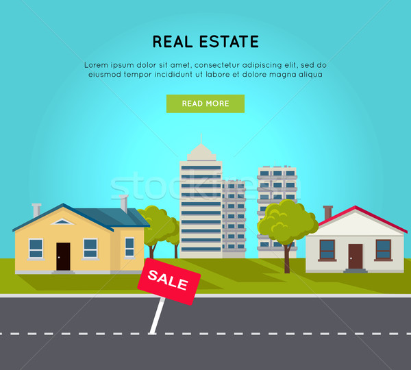 Real Estate Vector Web Banner in Flat Design. Stock photo © robuart