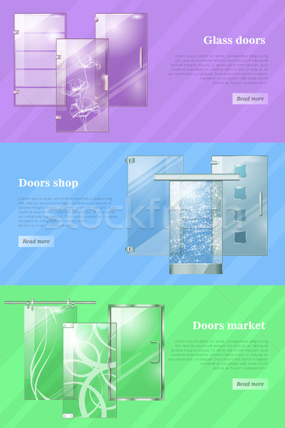 Stok fotoğraf: Cam · kapılar · dükkanlar · piyasalar · renkli · web