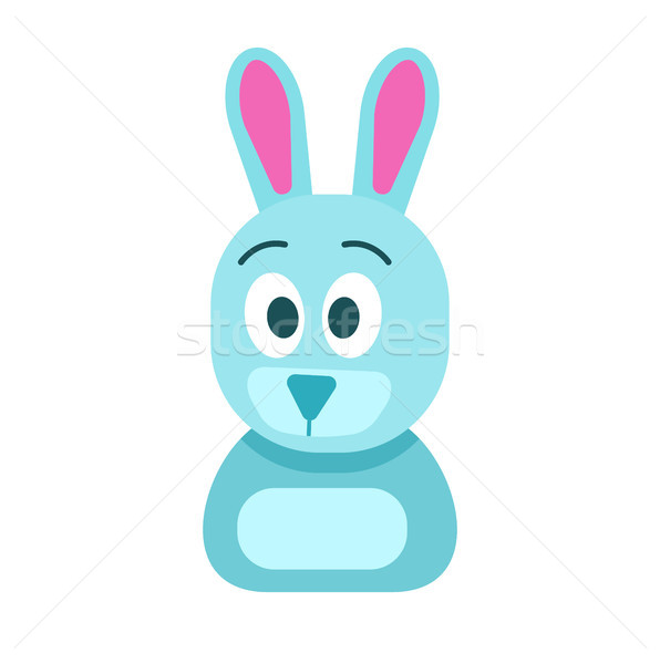 Blue Hare with Funny Face Isolated Illustration Stock photo © robuart