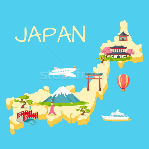 Travel in Japan Touristic Flat Vector Concept Stock photo © robuart