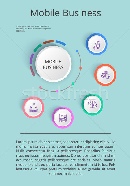 Mobil afaceri soluţie prezentare icoane venituri Imagine de stoc © robuart