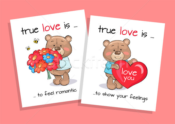 True Love is Feel Romantic and Show Feelings Set Stock photo © robuart