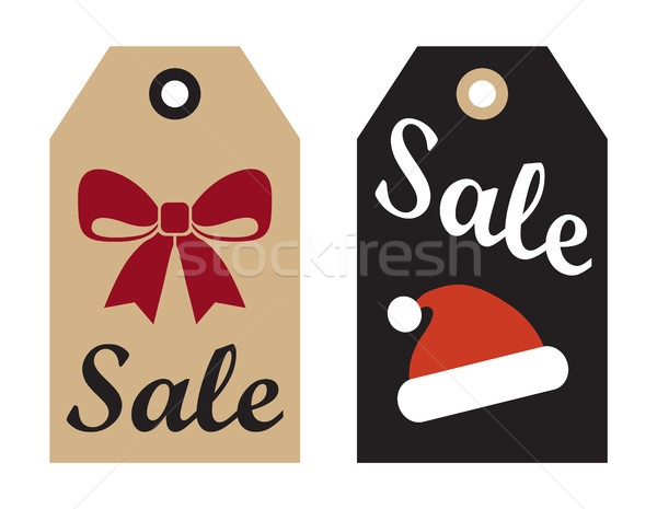 Vásár promo címkék kész címkék karácsony Stock fotó © robuart