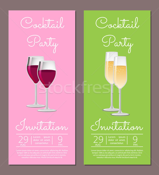 Сток-фото: коктейль · приглашения · информации · плакат · набор