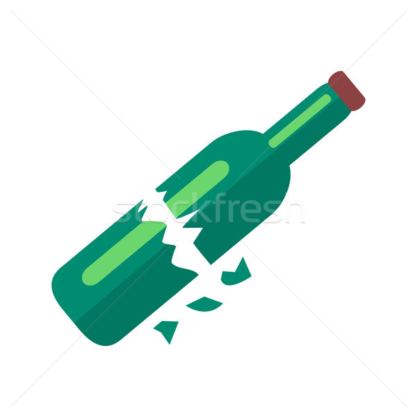 Stock photo: Broken Bottle of Beer Isolated Illustration