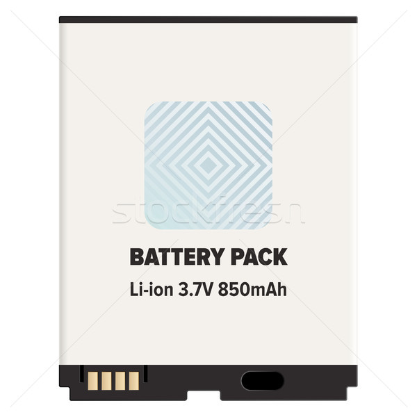 Batterie Pack isolé blanche vecteur lithium [[stock_photo]] © robuart