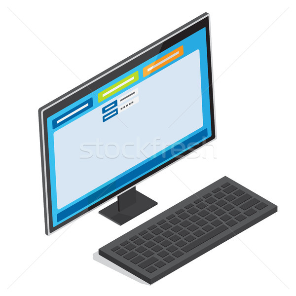 Online Authorization Page on PC Screen Vector Stock photo © robuart