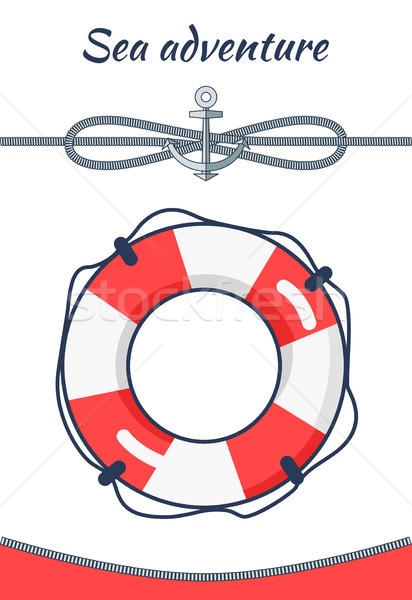 Sea Adventure Poster Lifebuoy Vector Illustration Stock photo © robuart