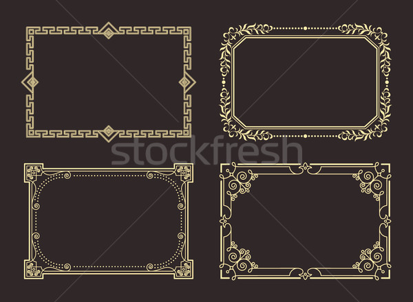Decoratief frames ingesteld grafische ornament collectie Stockfoto © robuart