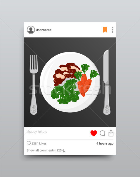Plate Fork and Knife Instagram Vector Illustration Stock photo © robuart