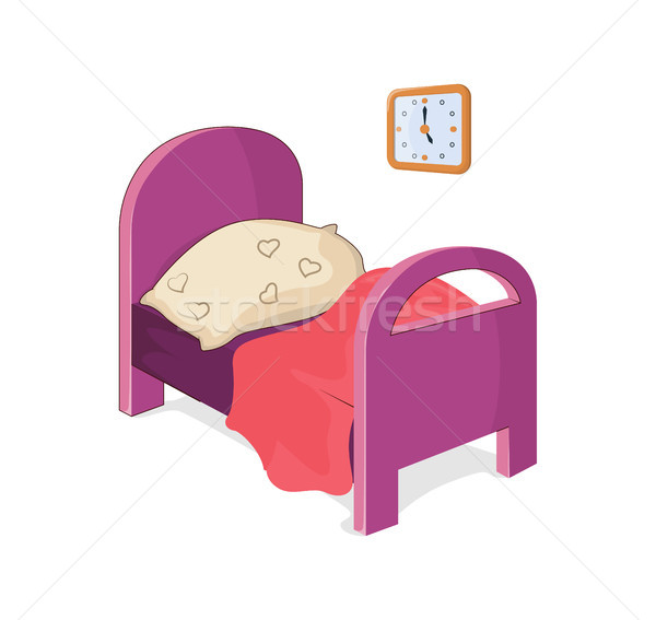 Bedroom and Furniture of Girl Vector Illustration Stock photo © robuart