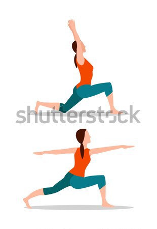 Crescent Lunges Mountain Up Vector Illustration Stock photo © robuart
