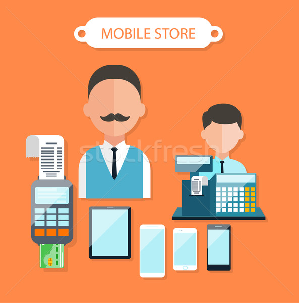 Mobile Store Concept Flat Design Stock photo © robuart