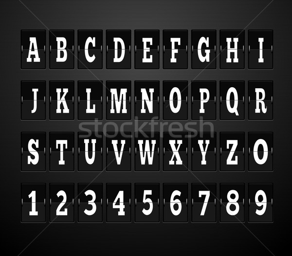 Tablou de bord alfabet set scrisoare litere trecut Imagine de stoc © robuart