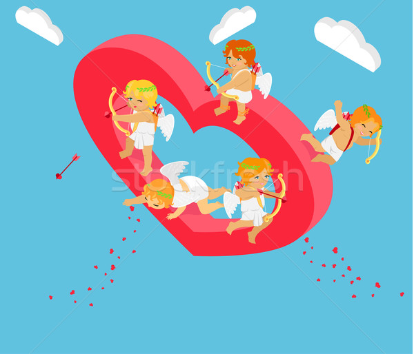 San valentino 3D isometrica angeli arco giorno Foto d'archivio © robuart