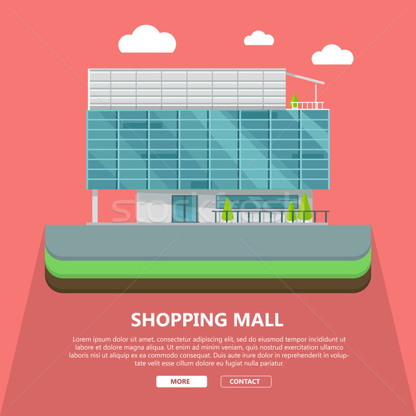 Shopping Mall Web Template in Flat Design Stock photo © robuart