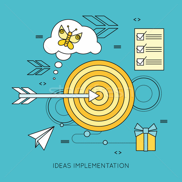 Ideas Implementation Background in Flat Stock photo © robuart