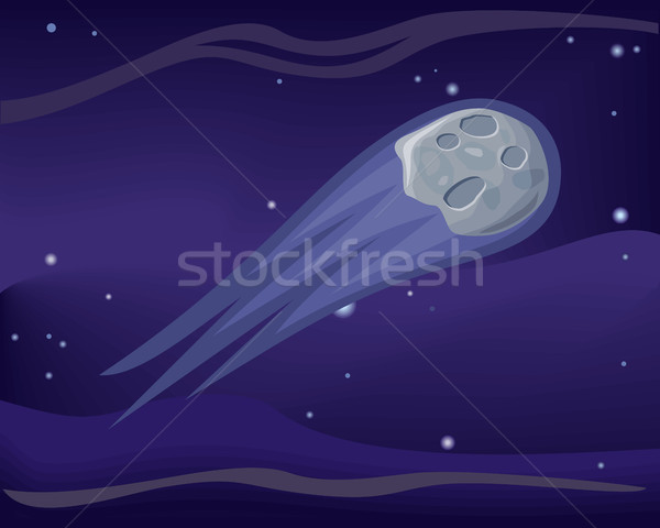 Comet in Night Sky. Icy small Solar System Body Stock photo © robuart