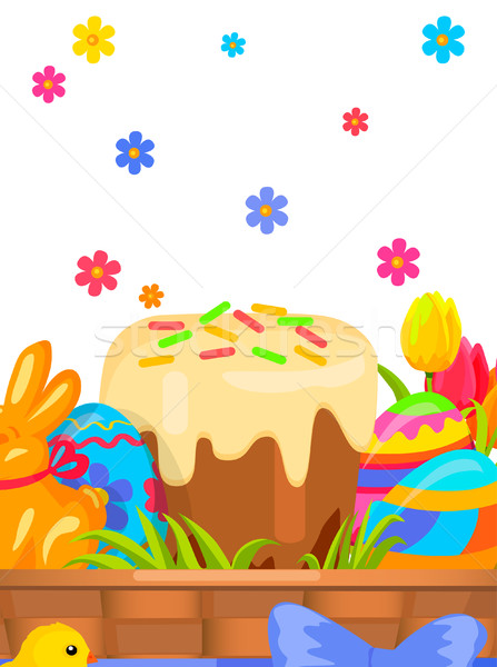 Easter Festive Flat Vector Concept with Sweets Stock photo © robuart