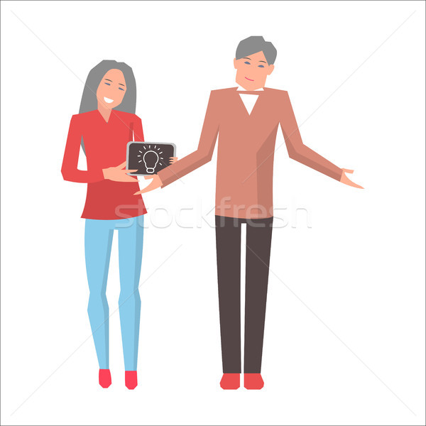 Man and Woman Standing with Unsuccessful Idea Stock photo © robuart