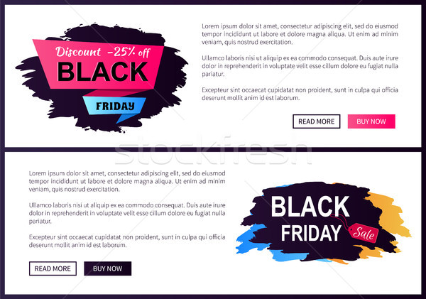 Discount Off Black Friday Sale Promo Labels Set Stock photo © robuart