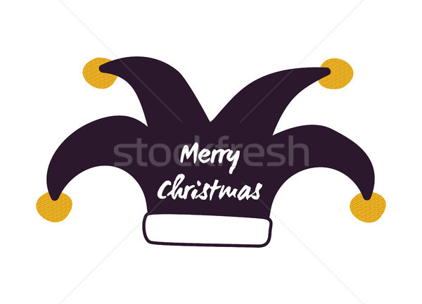веселый Рождества Hat икона изолированный белый Сток-фото © robuart