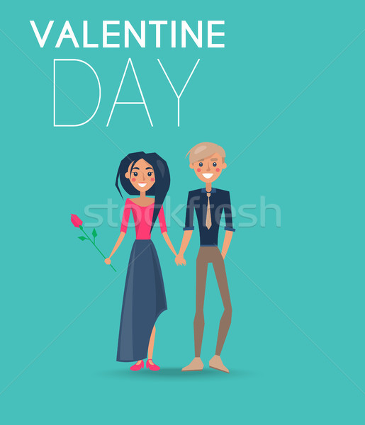 Couple in Love on Celebratory Valentine Day Card Stock photo © robuart