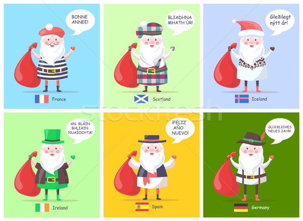 France Scotland Santa Clauses Vector Illustration Stock photo © robuart