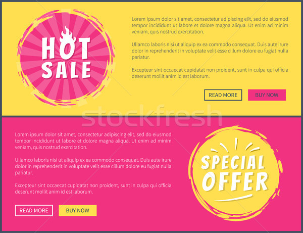 Hot sprzedaży oferta specjalna karty reklamy tekst Zdjęcia stock © robuart
