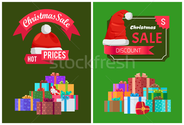 Christmas zniżka hot ceny reklama ogromny Zdjęcia stock © robuart