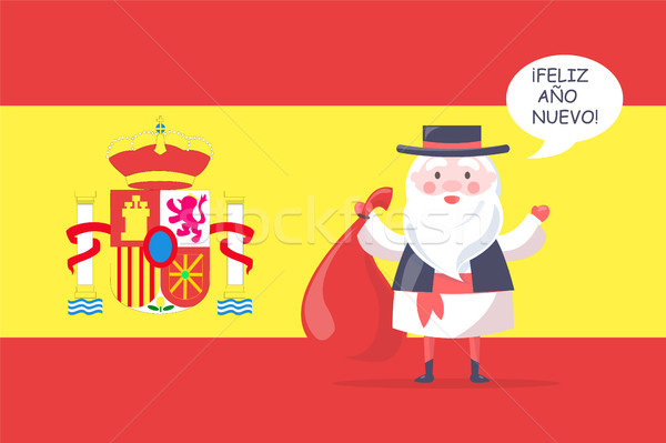 Spanish Santa Claus in National Costume with Bag Stock photo © robuart