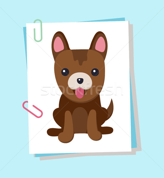 Stockfoto: Hond · tong · puppy · poster · energiek · vriendelijk
