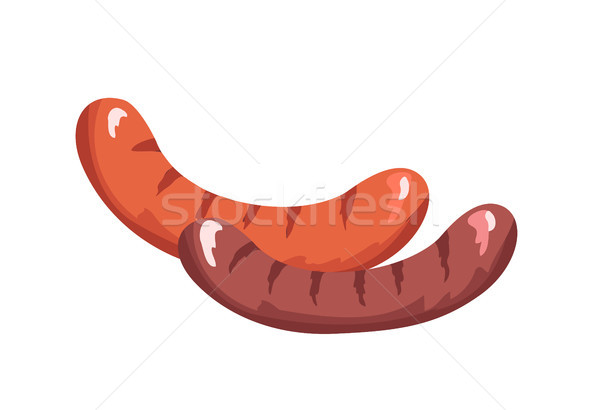 Grilled Sausages Collection Vector Illustration Stock photo © robuart