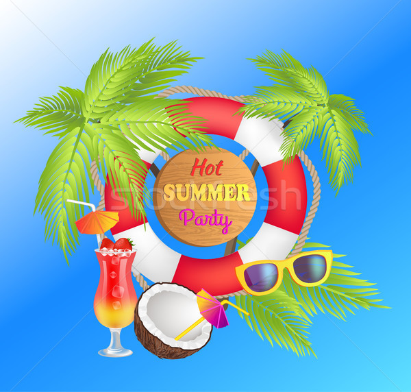 Hot zomer partij poster groene Stockfoto © robuart