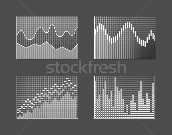 Táblázatok gyűjtemény poszter szürke grafika szett Stock fotó © robuart