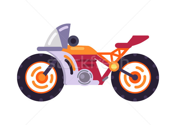 Motorized Bicycle Orange Scooter Motorbike Vector Stock photo © robuart