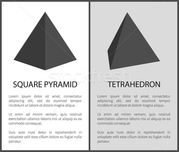 Square Pyramid and Tetrahedron Geometric Figures Stock photo © robuart