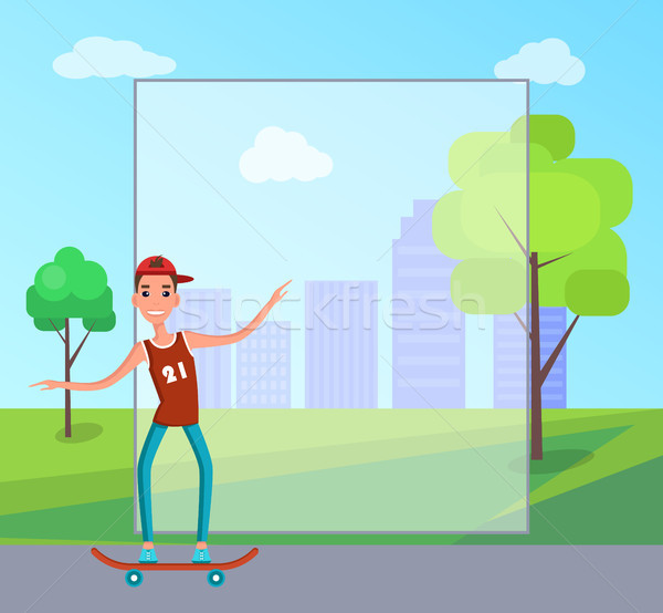 Stock photo: Teenager Skateboarding Vector Illustration Skater