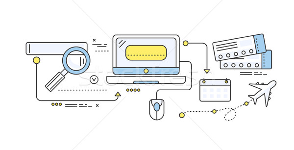Foto stock: Línea · billete · reserva · alojamiento · transporte