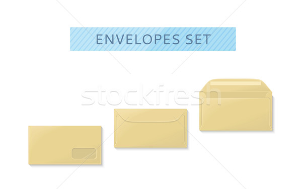 Envelope Set Open and Close Design Flat Stock photo © robuart