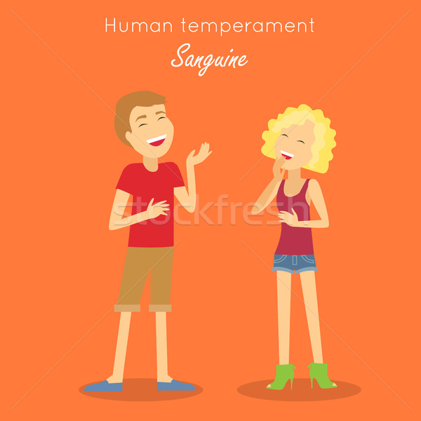 Stock photo: Sanguine Temperament Type People. Vector