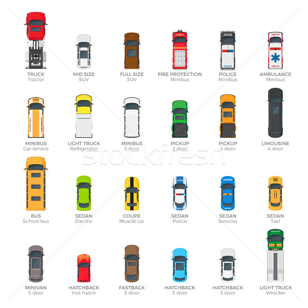 Gyűjtemény különböző modern autó test ikonok Stock fotó © robuart
