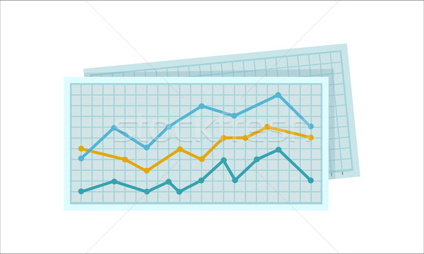 [[stock_photo]]: Diagramme · papier · couleur · icône · ligne · affaires