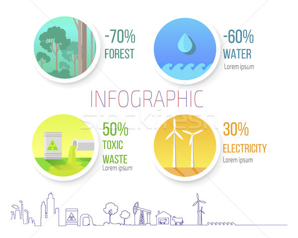 Infographic Poster Dealing Environmental Problems Stock photo © robuart
