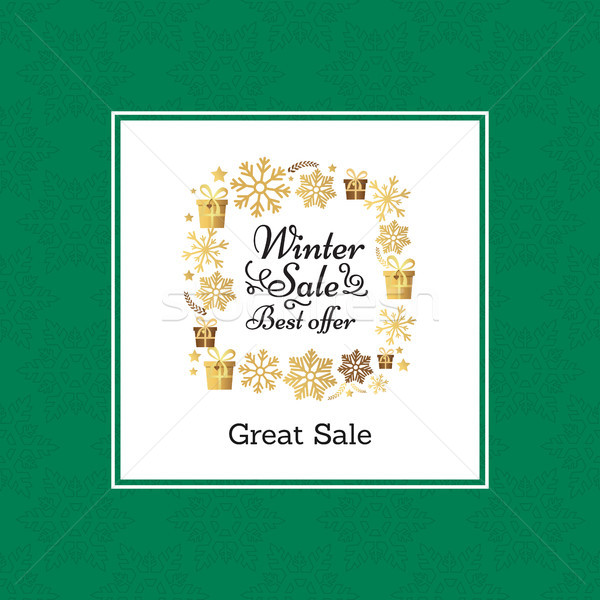 Winter Great Sale Poster in Frame on Vector Stock photo © robuart